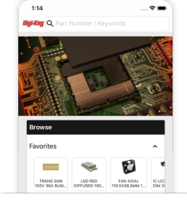 Produktsuche und Zugriff auf Mein DigiKey