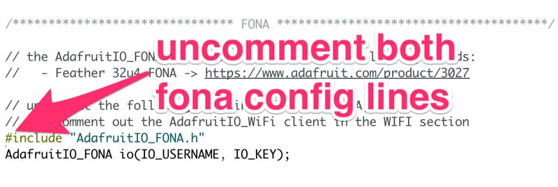 Uncomment Both FONA Config Lines