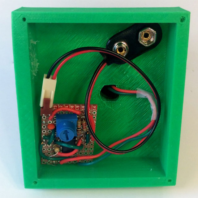 The squirrel&rsquo;s circuit board installed