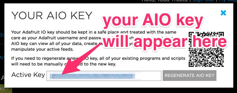 Copy and save your AIO Key