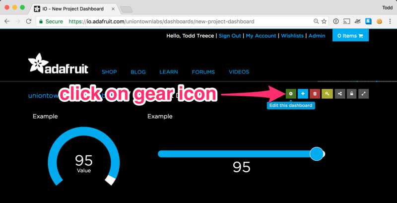 Click On Gear Icon to Edit Block