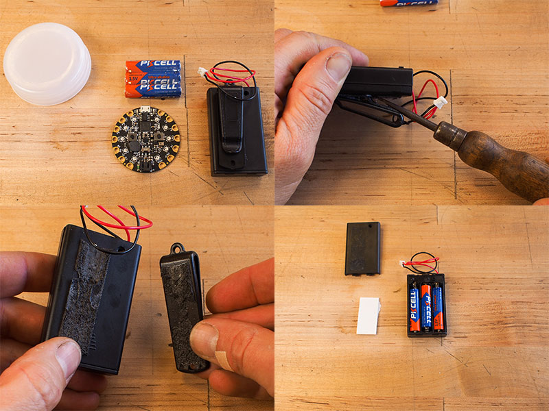remove the belt clip from your AAA battery pack